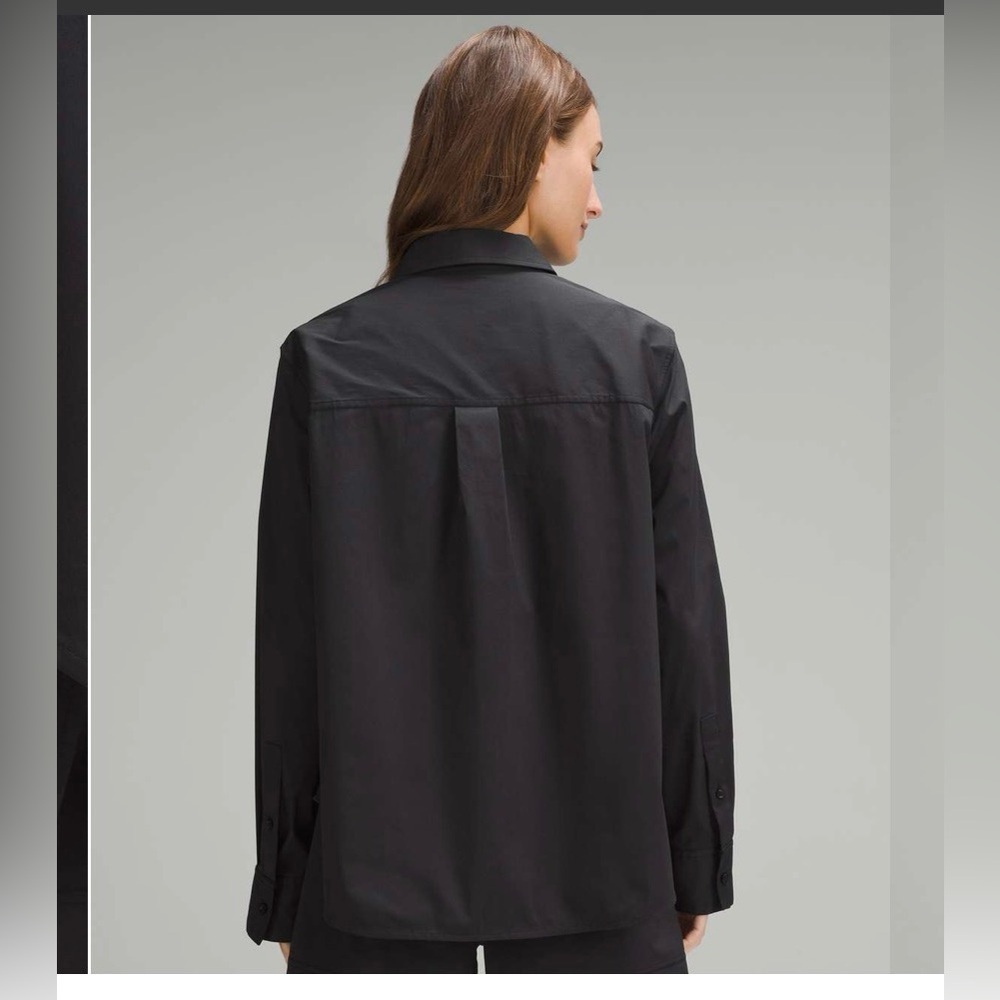 Lululemon Shirt Women's Casual Relaxed-Fit Cotton-Blend Poplin Button-Down M - Picture 3 of 13